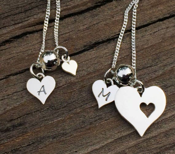 Clearance Mother and Daughter Forever Charms | Heart Pendant | Mother's Day Jewelry Making | Gift for Mother (2pcs / Tibetan Silver / 28mm x 29mm / 2