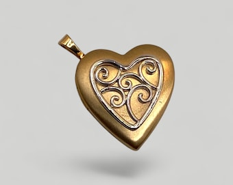 14K Gold Filled Herz Medaillon: Angehobene Silber-Anhänger-Weinlese-Halskette