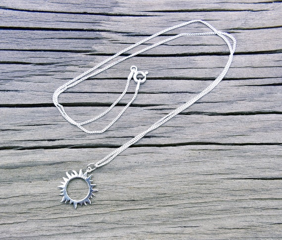 925 Sterling Silver Eclipse Charm Sun Moon Pendant Necklace Celestial 4024
