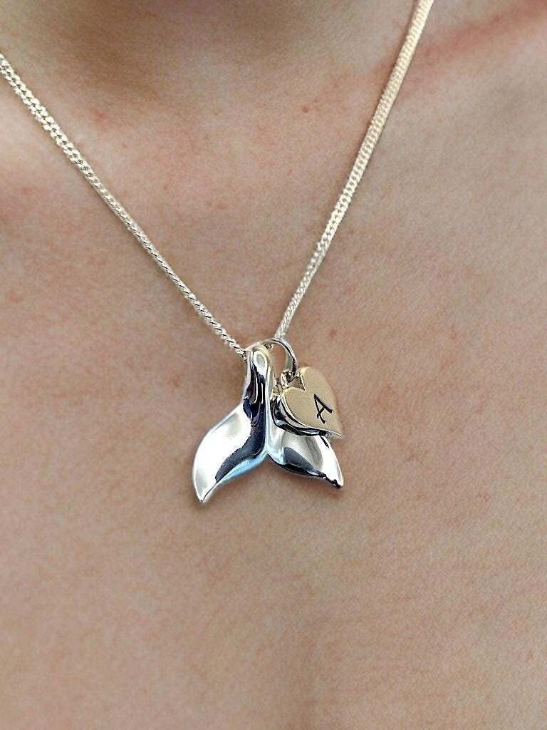 Initial Pendant Seaworld Necklace Dolphin Necklace With Birthstone
