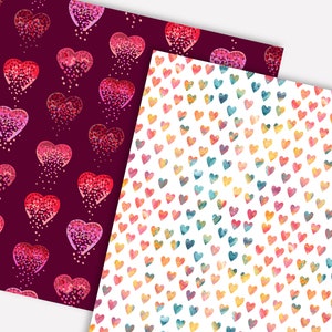 Love Seamless Digital Backgrounds, Valentine Day Digital Paper Pack in ...
