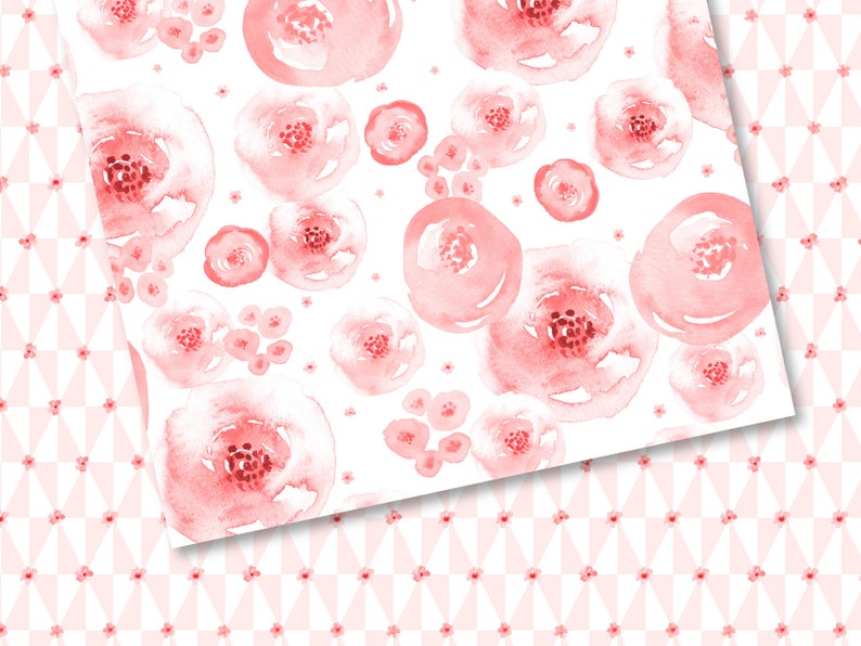 Watercolor Floral Digital Paper Pack Flowers Seamless Patterns ...