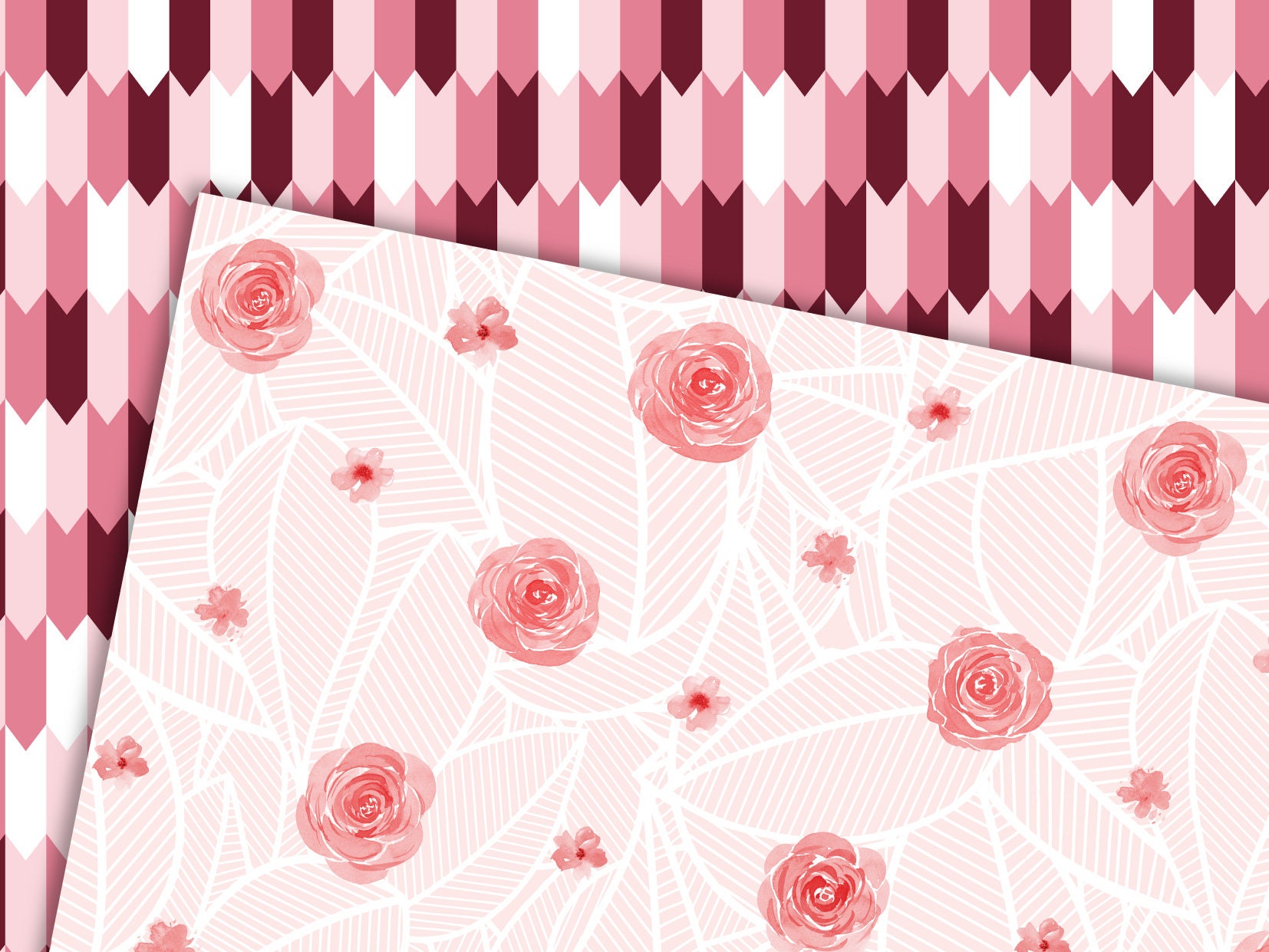 Watercolor Floral Digital Paper Pack Flowers Seamless Patterns ...