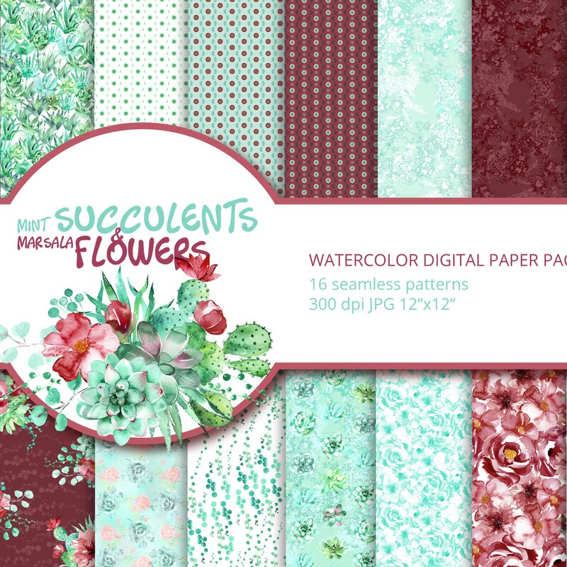 Paper Succulent Pattern - Etsy
