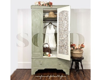 Sold ANTIQUE WARDROBE | farmhouse furniture | modern farmhouse | cottage furniture | painted furniture | annie sloan