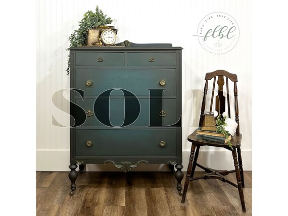 Sold Deep Sea Teal VINTAGE TALLBOY DRESSER | Scandinavian Farmhouse  Furniture | Bohemian Furniture | Farmhouse Furniture | Moody Dresser - Etsy