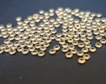 Perles en laiton 4,5 x 1,5 mm Discus Disc Macramé et fabrication de bijoux