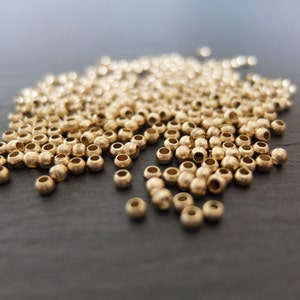 Brass beads 1.5 x 2 mm, round, jewelry beads, macrame and dream catcher