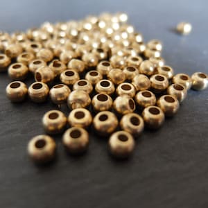 Perline in ottone 4 x 5 mm rotonde, macramè, bigiotteria e acchiappasogni *1040