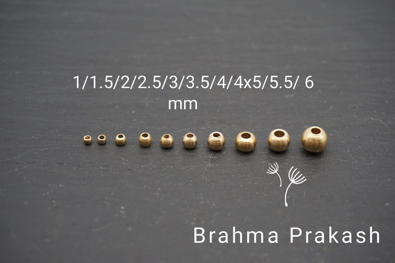 Perles en laiton 3 x 3 mm, rondes, perles bijoux, macramé et attrape-rêves image 3