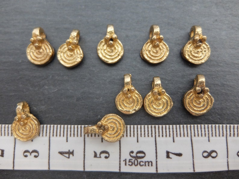 Brass pendant spiral, 8 x 12 mm, macrame, dream catcher and jewelry image 2
