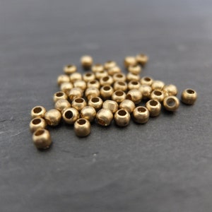 Brass beads 2 x 2.5 mm round, jewelry beads, macrame and dream catcher