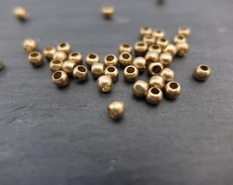 Perline in ottone 2,5 x 3 mm, rotonde, perline per gioielli, macramè e acchiappasogni