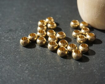 Brass beads 3.8 x 5.7 mm, flat, jewelry bead, macrame and dreamcatcher *2410