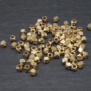 Perline in ottone 3 x 3 mm, diamante, quadrato, macramè, acchiappasogni e gioielli *1570