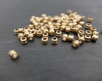 Perline in ottone con scanalatura 2,5 x 3 mm, perline per gioielli, macramè e acchiappasogni#