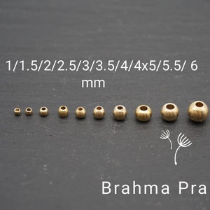 Perline in ottone 2,5 x 3 mm, rotonde, perline per gioielli, macramè e acchiappasogni immagine 3