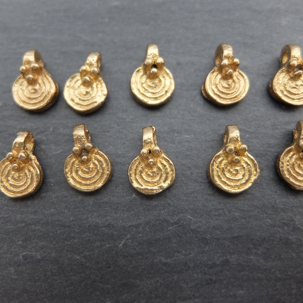 Spirale pendente in ottone, 8 x 12 mm, macramè, acchiappasogni e gioielli~
