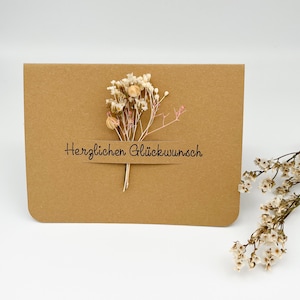 Karte mit Trockenblumen Glückwunschkarte