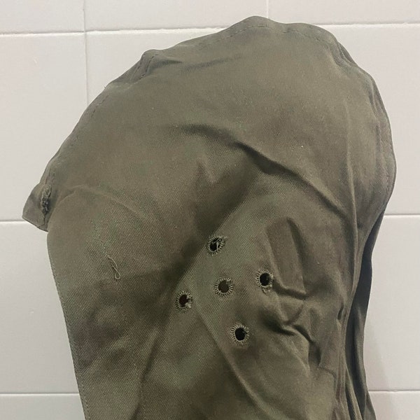 Capucha OD del ejército francés Capucha de chaqueta de campo militar Original F1 F2 o M65 Era de Vietnam