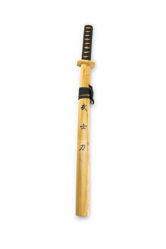WOODEN SAMURAI KATANA SWORD WITH SCABBARD KIDS TRAINING or TOY 72 cms SCHWERT