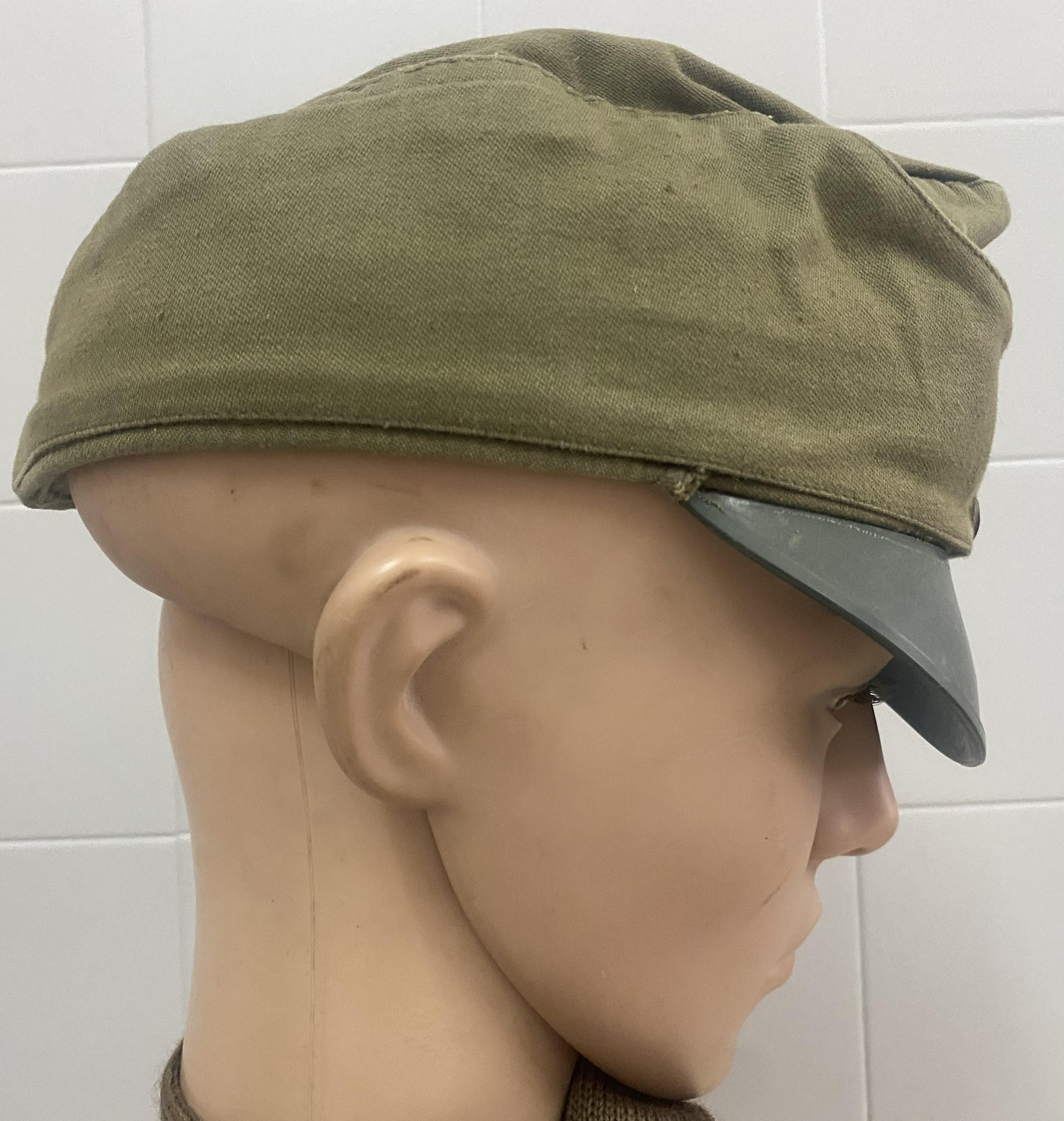 Genuine Hungarian Army Fatigue Field Cap – Olive With Ear Flaps & Cockade – Military Surplus (Good Condition)