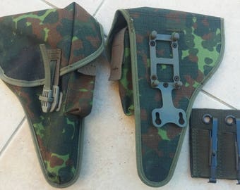 Bundeswehr Flecktarn Camo Walther P1 P38 pistol holster German Army surplus w/ adapter
