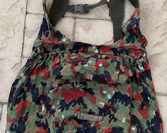 Mochila militar vintage Alpenflage Camo del ejército suizo
