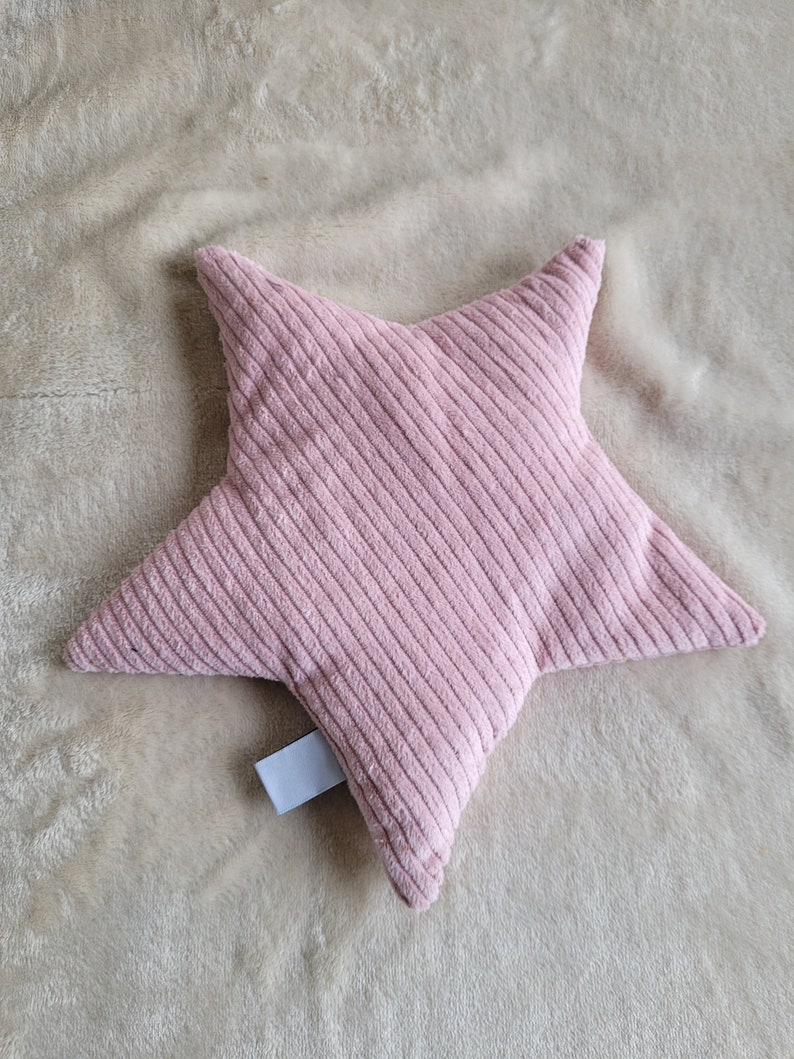 linen and lavender dry hot water bottle powder pink velvet star image 3