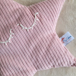 linen and lavender dry hot water bottle powder pink velvet star image 4