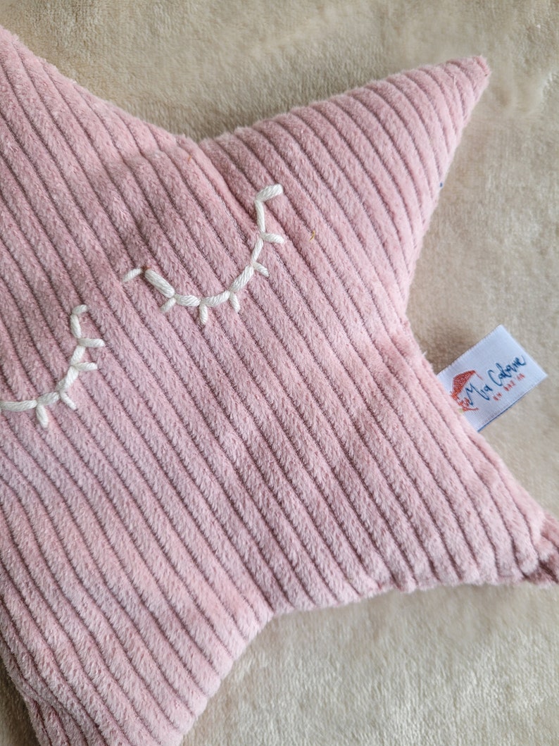 linen and lavender dry hot water bottle powder pink velvet star image 4