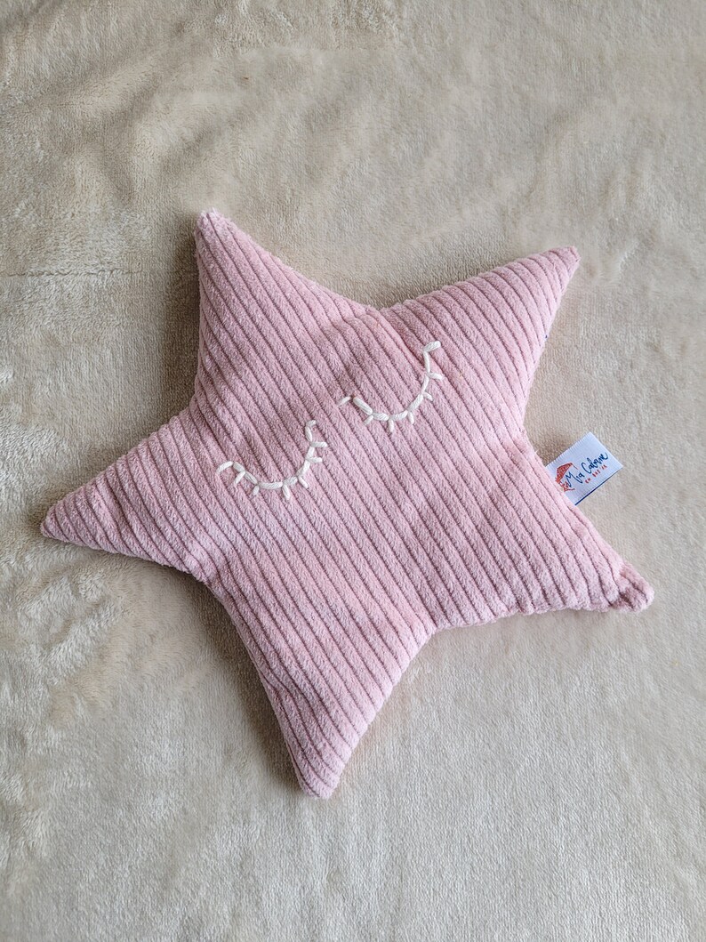 linen and lavender dry hot water bottle powder pink velvet star image 1