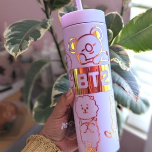 BTS21 Kpop tumbler|| Gift Idea BT21 Matte Tumbler|| 16 oz matte tumbler for cold drinks|| BTS cup|| BTS ARMY cup