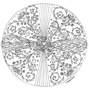Erde-Stern Fülle Mandala. Ausmalbild im Druck.