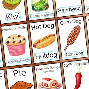 ¡90 cartas de comida alemana al azar! (alta calidad)
