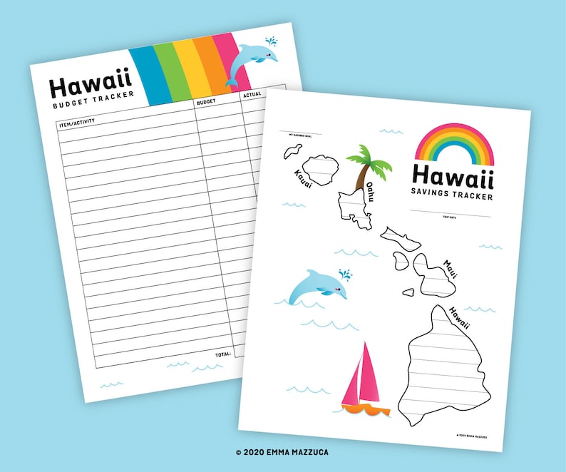 Hawaii Vacation Savings Tracker & Budget Sheet Printable Etsy