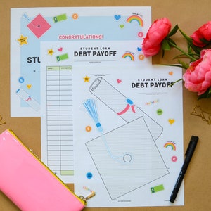 Bundle: Student Loan Debt Payoff Worksheets | Printable