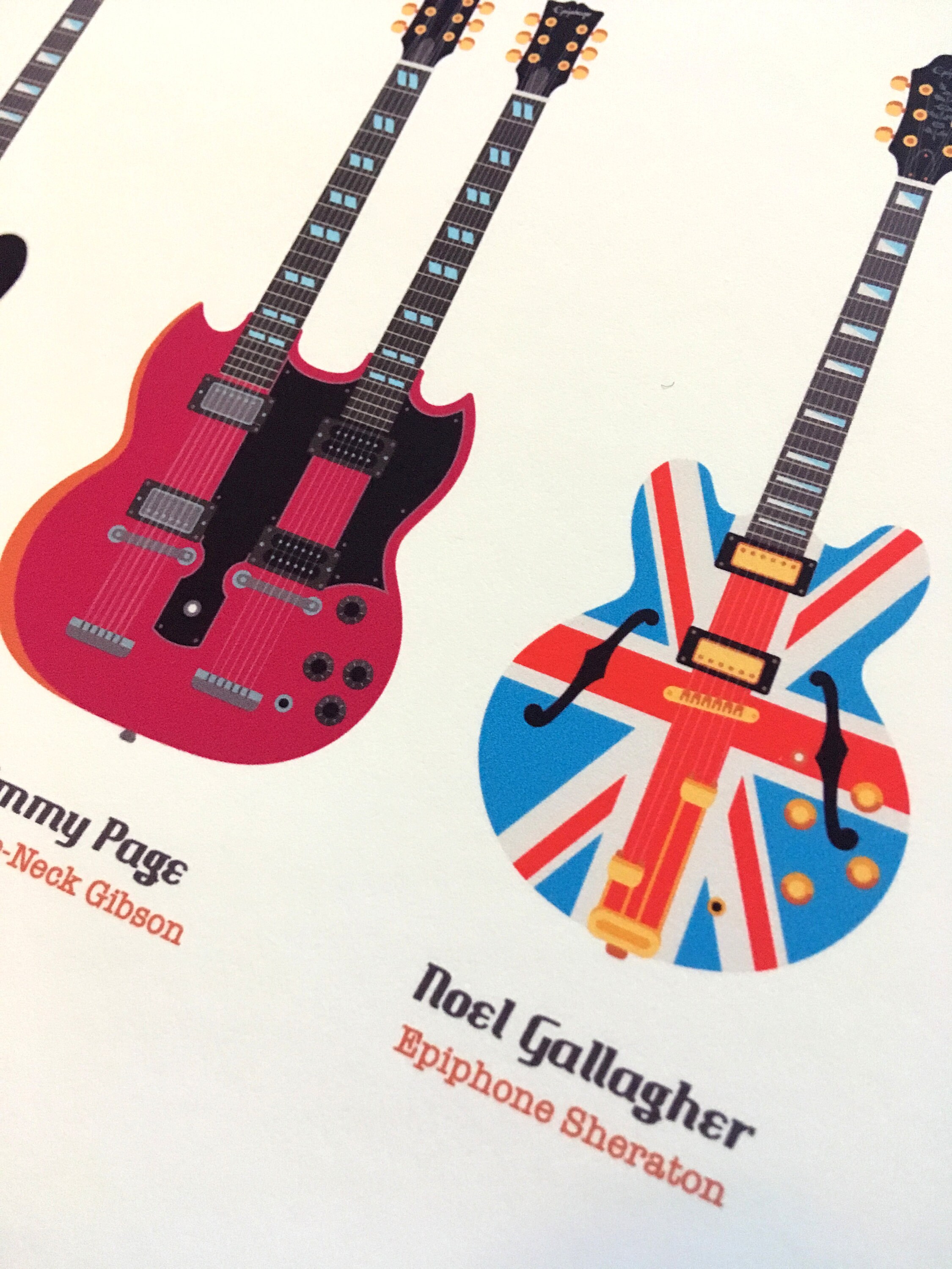 Gibson Guitars A4 Poster Print. 8x Glorious Gibsons Guitars
