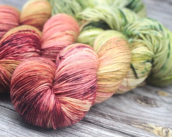 Candied Apple - Dye to Order Hand Dyed Yarn. Sock Yarn. DK Yarn
