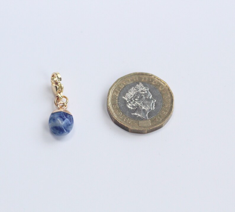 Natural Blue Spot Jasper Gemstone Progress Keeper Stitch Marker Knitting and Crochet Notion