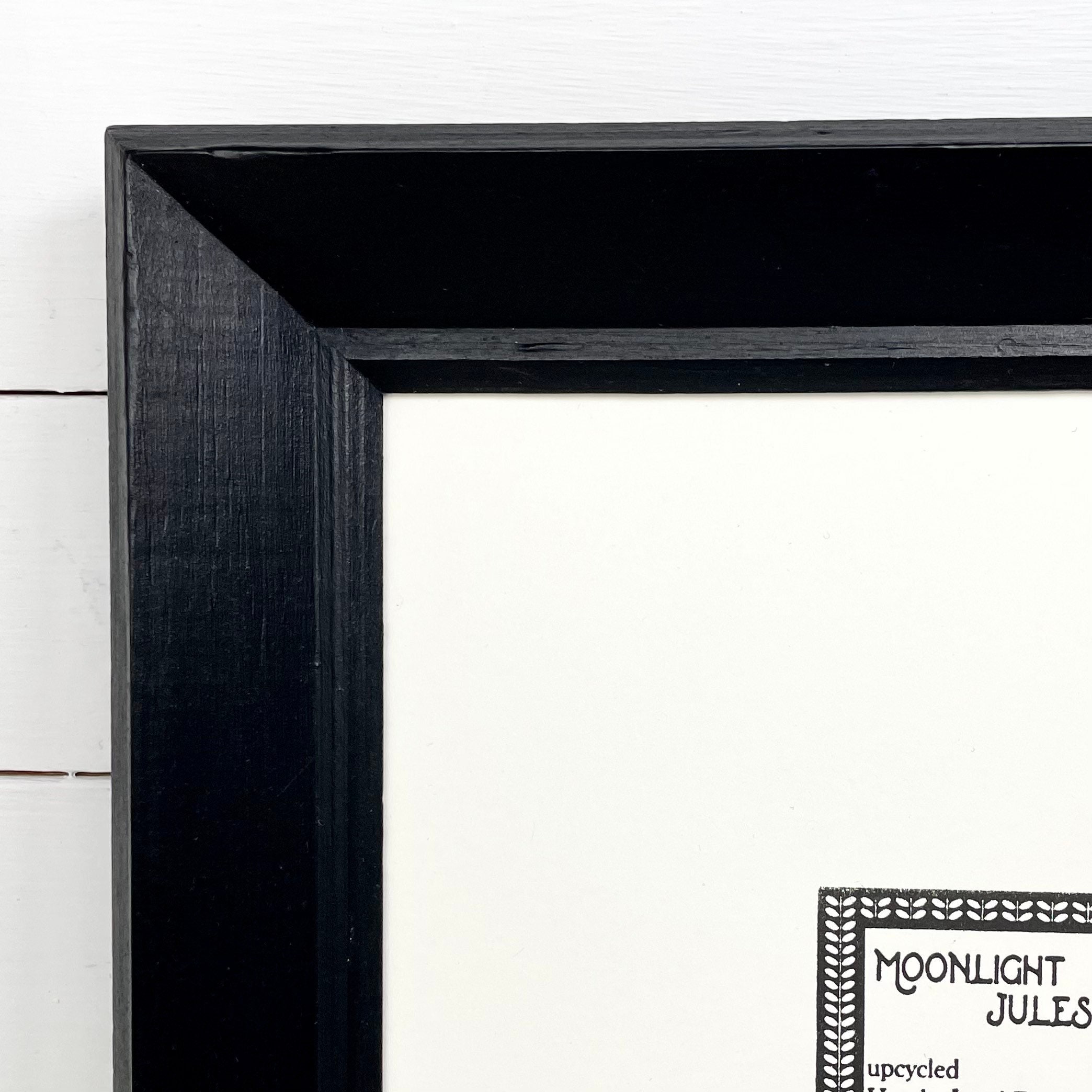 Black Picture Frame, 8x10 Handpainted Upcycled Vintage Wood Frame With