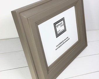 Hand-Painted 5x7 Vintage Wood Picture Frame, Khaki Tan Brown, Upcycled