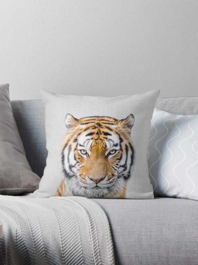 Tiger Pillow Safari Kids Decor Animal Decor Peekaboo Animals Etsy