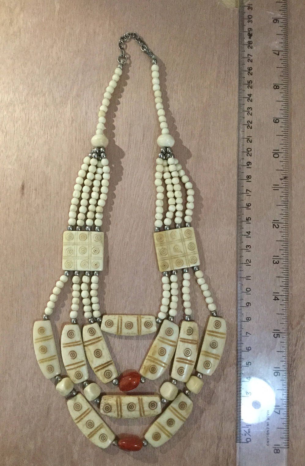 Vintage Tribal Carved Bone Bib Necklace 1980s FREE SHIPPING - Etsy