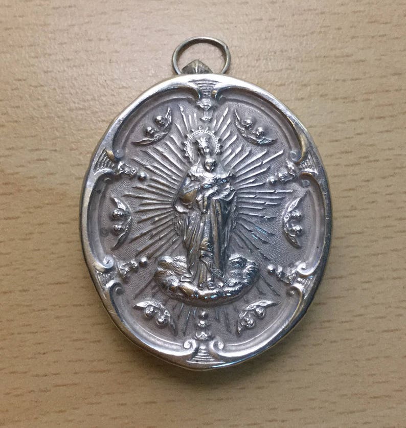 Antique Continental Silver Reliquary Box Pendant Etsy