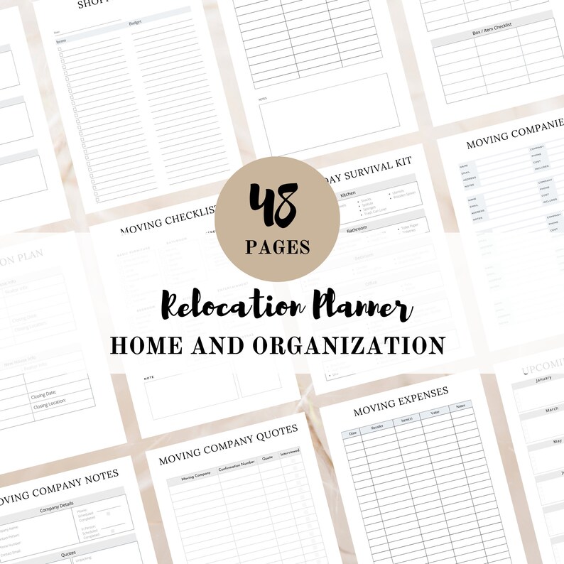 PLR Relocation Planner, Canva Template, Moving Out Planner, Editable ...