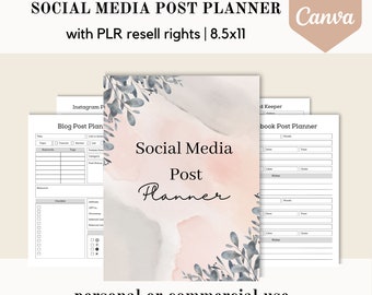 PLR Social-Media-Beitragsplaner, Canva-Vorlage, Instagram-Planer, bearbeitbare Facebook-Vorlage, für Sie kreiert, kommerzielle Verwendung und Weiterverkaufsrechte