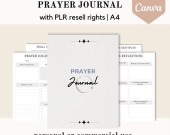 PLR Prayer journal, Canva template, mind body soul PLR planner, editable canva template , done for you journal, commercial use resell rights