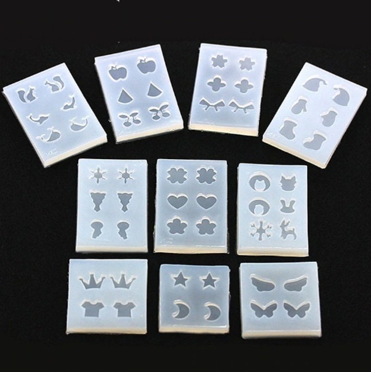 10pcs Stud earring resin molds Silicone mould mini molds Etsy