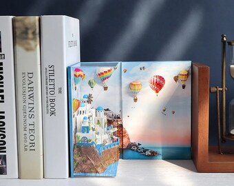 Book Nook Diy Dollhouse Craft Kit Venice Book Shelf Insert Etsy